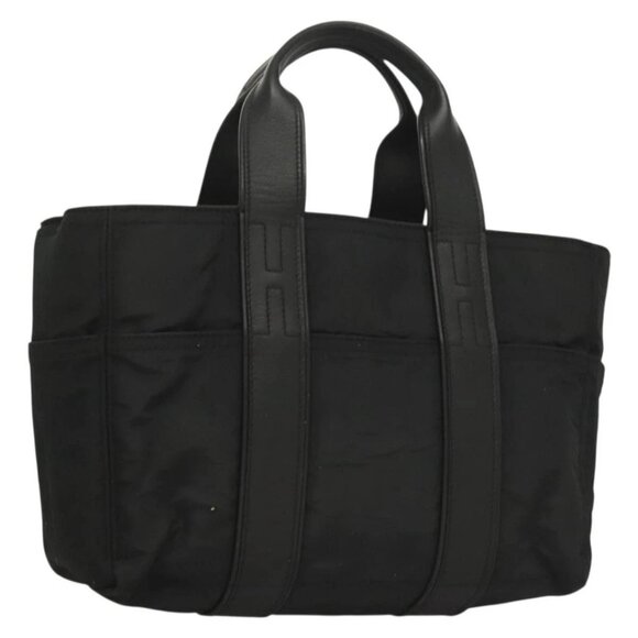 HERMES Acape Luco PM Hand Bag Nylon Black Auth bs27351 - Picture 1 of 16